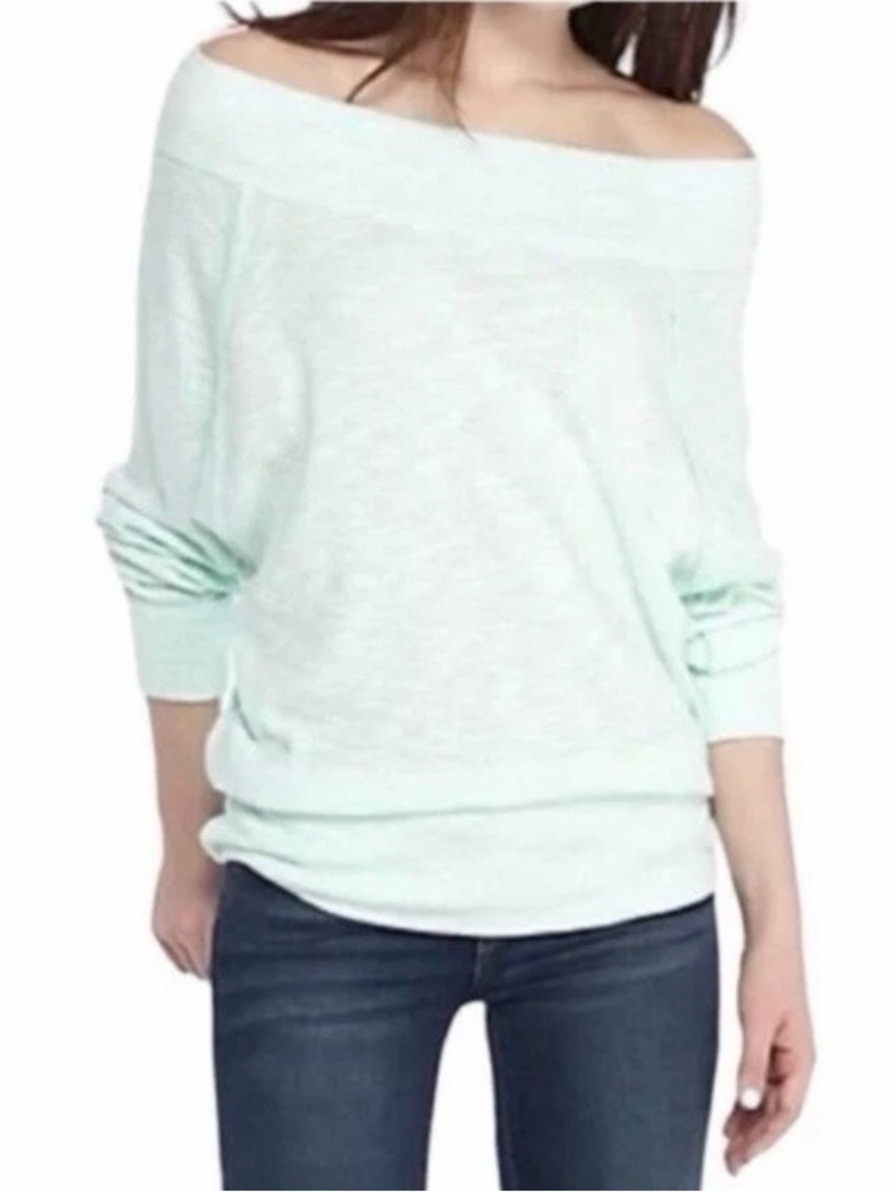 Free People We The Free Palisades Thermal Off Shoulder Top Mint Green